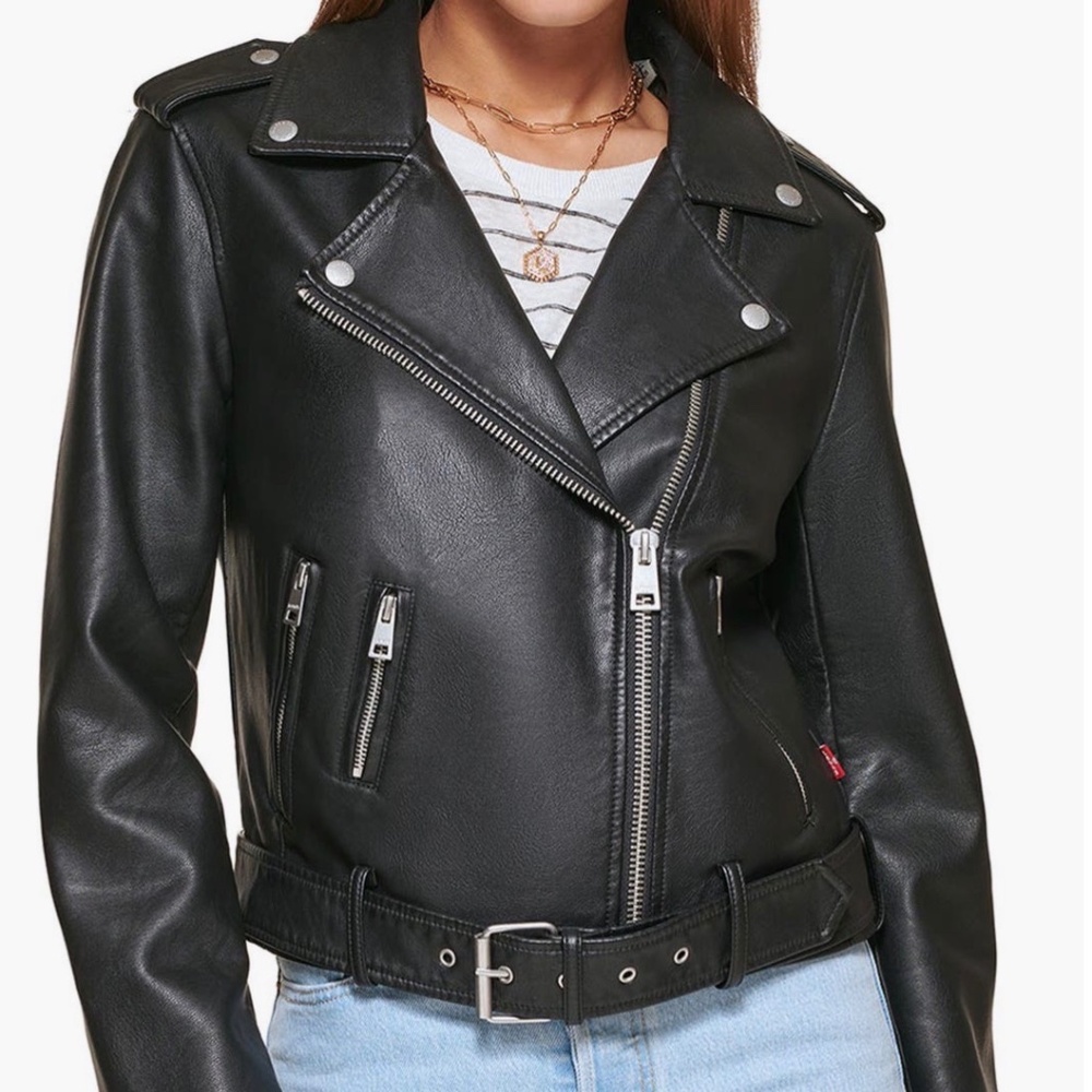 NWT Levi's – Faux Leather Belted Moto Jacket Small